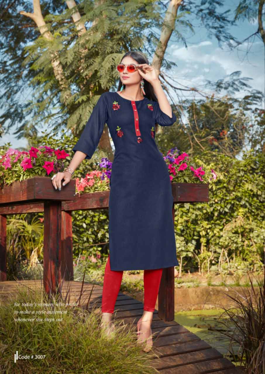 Blend Vol-3 Cotton Embroidery Kurti Catalog Blend Vol-3 Cotton Embroidery Kurti Catalog